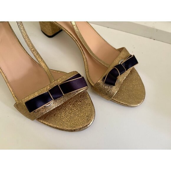 J. Crew Gold & Navy Heels - Picture 2 of 6